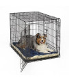 Reversible Paw Print Pet Bed in Blue / White, Dog Bed Measures 40L x 26W x 3.5H for Large Dogs, Machine Wash