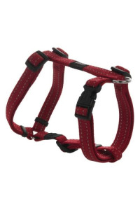 Reflective Adjustable Dog H Harness for Small to Medium Dogs; matching collar and leash available, Red