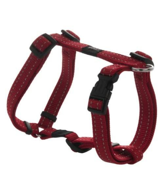Reflective Adjustable Dog H Harness for Small to Medium Dogs; matching collar and leash available, Red
