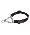 Cetacea Chain Martingale Dog/Pet Collar with Quick Release, Large, Black