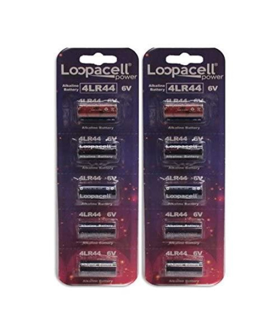 10 Pack 4LR44 / PX28A / L1325 / A544 / K28A / 476A 6V Alkaline Batteries for Dog Shock/Training Collars by Loopacell, 5 Count (Pack of 2)