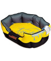 TOUCHDOG Performance-Max Sporty Comfort Cushioned Reflective Water-Resistant Fashion Pet Dog Bed Mat, Medium, Sporty Yellow, Black