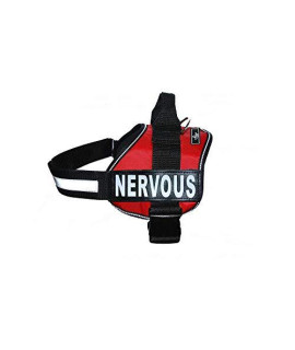Nervous Nylon Service Dog Vest Harness. Purchase Comes with 2 Reflective Nervous pathces. Measure Your Dog Before Ordering