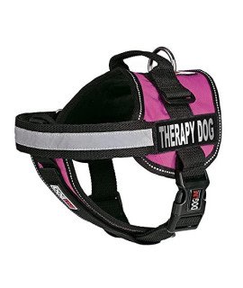 Dogline Vest Harness for Dogs and 2 Removable Therapy Dog Patches, X-Small/15 to 19", Pink"