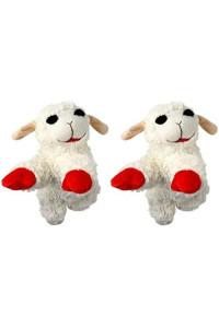 Multipet International Lambchop Plush Squeak Toy Mini for Pets, 6-Inch [2-Pack]