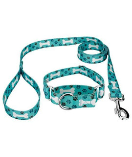 Country Brook Petz - Oh My Dog Martingale Dog Collar and Leash - Dog's Life Collection with 5 Playful Designs (5/8 Inch, Small)