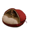 HappycareTex Pet Cave Bed for Dogs and Cats, 25-Inches Red Machine washable by HappyCare Textiles