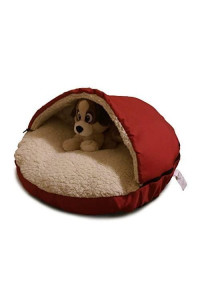 HappycareTex Pet Cave Bed for Dogs and Cats, 25-Inches Red Machine washable by HappyCare Textiles