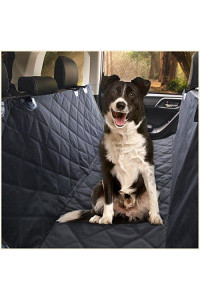 E Ess & Craft Dog Hammock, Double Layered, Waterproof Pet / Dog Seat Covers, Multipurpose Back Seat Cover, Travel Accessories with Seat Belt Slots & Easy Installation, Black