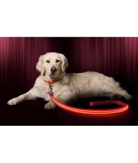 Illumiseen LED Dog Leash - USB Rechargeable - Your Dog Will Be More Visible & Safe - 6 Colors (Red, Blue, Green, Pink, Orange & Yellow) - Perfect to Use with Our Matching Collar (6 Feet, Pink)
