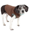 TOUCHDOG Waggin Swag Fashion Designer Reversible 3M Insulated Pet Dog Coat Jacket, X-Large, Blue / Brown