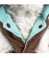 TOUCHDOG Waggin Swag Fashion Designer Reversible 3M Insulated Pet Dog Coat Jacket, X-Large, Blue / Brown