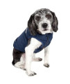 TOUCHDOG Waggin Swag Fashion Designer Reversible 3M Insulated Pet Dog Coat Jacket, X-Large, Blue / Grey