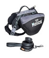 DOGHELIOS Freestyle 3-in-1 Explorer Sporty Fashion Convertible Pet Dog Backpack, Harness and Leash, Medium, Black