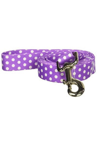Yellow Dog Design Standard Lead, New Purple Polka Dot, 1" x 60" (5 ft.)