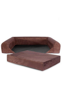 KOPEKS - Replacement Cover (Only) for - Deluxe Orthopedic Memory Foam Sofa Lounge Dog Bed - XL - Brown
