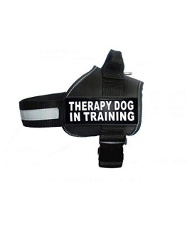Therapy Dog in Training Nylon Dog Vest Harness. Purchase Comes with 2 Reflective Therapy Dog in Training pathces. Please Measure Your Dog Before Ordering (Girth 12-16", Black)"
