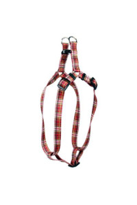 Yellow Dog Design Tartan Red Step-in Dog Harness-Size Small-3/4 Wide and fits Chest Circumference of 9 to 15"