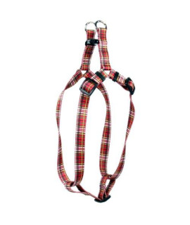 Yellow Dog Design Tartan Red Step-in Dog Harness-Size Small-3/4 Wide and fits Chest Circumference of 9 to 15"