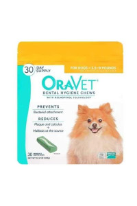 OraVet Dental Hygiene Chew for X-Small Dogs (up to 10 lbs), Dental Treats for Dogs, 30 Count