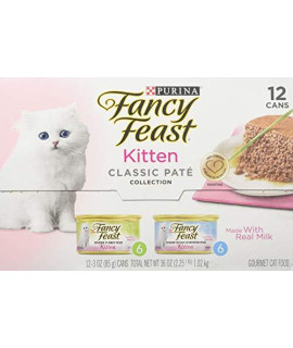 Purina Fancy Feast Kitten Food, Classic Pate Collection, 3 Oz Cans (Pack of 12)
