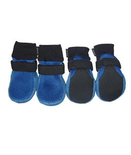 LONSUNEER Dog Boots Breathable and Protect Paws Soft Nonslip Soles Blue Color Size Large - Inner Sole Width 2.83 Inch