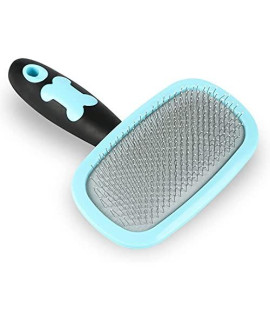 Glendan Dog Brush & Cat Brush- Slicker Pet Grooming Brush- Shedding Grooming Tools(Blue)