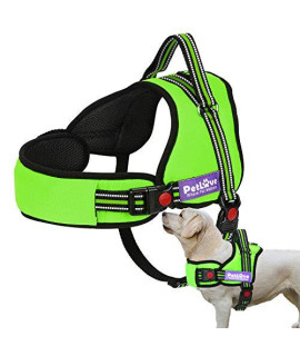 PetLove Dog Harness, Adjustable Soft Leash Padded No Pull Dog Harness for Small Medium Large Dogs, Green