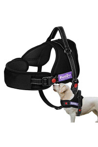 PetLove Dog Harness, Adjustable Soft Leash Padded No Pull Dog Harness for Small Medium Large Dogs, Black