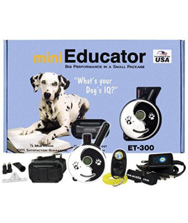 E-Collar - ET-300ZEN - 1/2 Mile Remote Waterproof Trainer Mini Educator - Static, Vibration and Sound Stimulation Collar with PetsTEK Dog Training Clicker