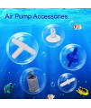 Shappy 6.5 Feet Standard Airline Tubing Air Pump Accessories for Fish Tank, 2 Bubble Release Air Stones, 2 Check Valves, 4 Suction Cup Clips, 2 Straight Connectors and 2 T-connectors