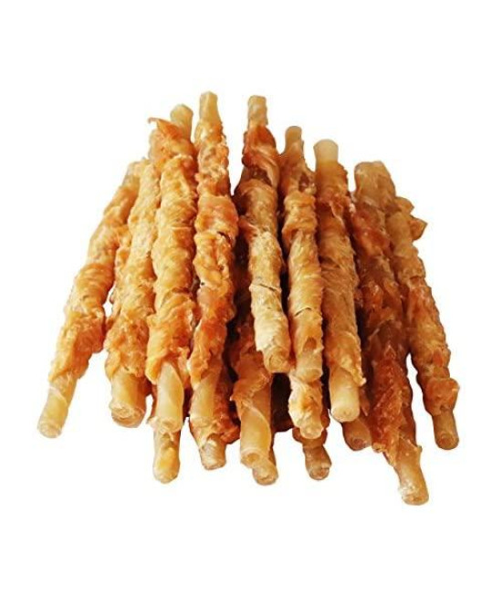 Pawant Chicken Wrapped Rawhides for Dogs Treats Puppy Training Snacks Sticks Dog Rawhide Chews All Natural Gluten-Free Dog Treats 1lb