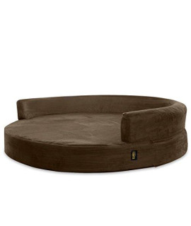 KOPEKS Replacement Cover Deluxe Orthopedic Memory Foam Round Sofa Lounge Dog Bed - Jumbo XL - Brown