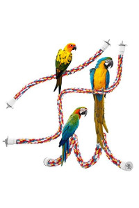 Jusney Bird Rope Perches,Parrot Toys 33 inches Rope Bungee Bird Toy (33 inches)[1 Pack]