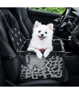 GENORTH Dog Car Seat Puppy Pet Seats for Cars Vehicles Upgrade Washable Portable Pet Booster Car Seat Travel Carrier Cage with Clip-On Safety Leash and Blanket,Perfect for Small Pets