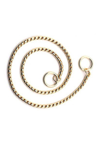 SGODA Gold Dog Chain Collar Choke Pet Training Snake Collar with Heavy Links, 16 in, 3 mm
