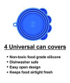 Pet Food Can Lids - Silicone Covers for Cat and Dog Pet Food Storage - 4 Pack - Universal Fitting Tops for All Standard Size Can Food - Keeps Food Fresh (4 Pack Can Cover Lids)