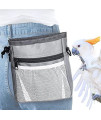 SunGrow Parrot Training Pouch, Training Bag for Treats, Kibbles, Toys & Accessories, Gray, Multiwear and Weather-Proof, 1 pc