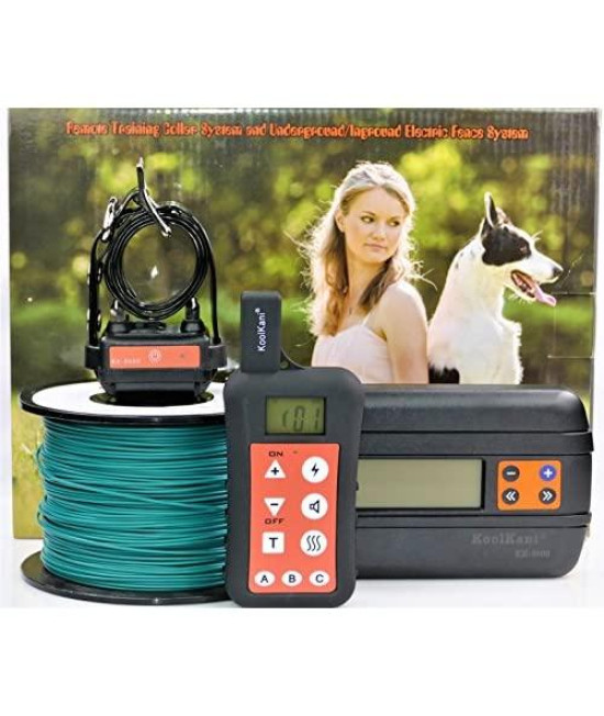 KoolKani Remote Dog Training Shock Collar & Underground/In-ground Electric Electronic Dog Boundary Containment Fence System Combo