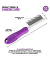Detangling Pet Comb with Long & Short Stainless Steel Teeth for Removing Matted Fur, Knots & Tangles 