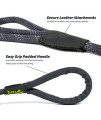Tuff Mutt Dog Rope Leash with Lightweight Locking Swivel Carabiner, for Medium to Large Breeds, Comfortable Padded Handle, Reflective Stitching for Nighttime Safety and a Durable 5 Foot Long Lead