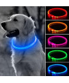 BSEEN LED Dog Collar, USB Rechargeable Glowing Pet Collar, TPU Cuttable Dog Safety Lights for Small Medium Large Dogs (Blue)