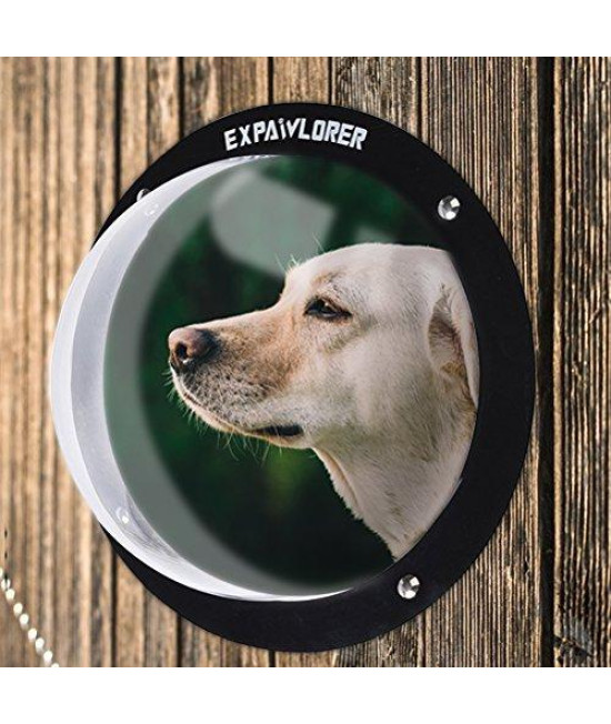 EXPAWLORER Pet Fence Bubble Window - Durable Clear Acrylic Dome Dog Fence Window for Backyard Fence & Dog Kennel, Reduced Barking, Necessary Hardware and Instruction Manual Included