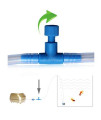 XMHF T Shaped Aquarium 2 Way Air Pump Control Valves for Fish Tank Blue Plastic 10-Pcs