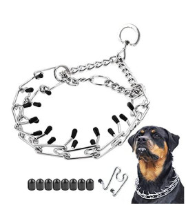 Mayerzon Dog Prong Collar, Classic Stainless Steel Choke Pinch Dog Chain Collar with Comfort Tips, 5 (M, Silver)