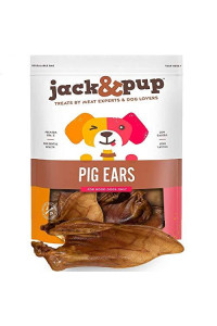 Jack&Pup Whole Pig Ears for Dogs - Extra Thick Large Pigs Ears - Premium Odor Free Dog Pig Ear Treats - Natural Dog Pork Chews; Excellent Rawhide Alternative (Whole Pig Ears - (8 Pack)