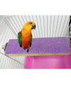Hypeety Parrot Wooden Perch Platform Playground Macaw African Greys Budgies Parakeet Cockatiels Conure Macaw Finch Cage Shelf Toy Cage Accessories(Random Color) (A)