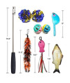 Cat Toys Set, Cat Retractable Teaser Wand, Catnip Fish, Interactive Cat Feather Toy, Mylar Crincle Balls, Two Cotton Mice, Four Fluffy Mouse