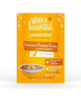 Petco Brand - WholeHearted Grain Free Chicken & Pumpkin Recipe Flaked in Broth Wet Cat Food, 2.8 oz., Case of 12, 12 X 2.8 OZ