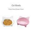 Cat Bowls,Shallow Cat Food Bowls, Double Wide Cat Dish Non Slip Cat Feeding Bowls for Relief of Whisker Fatigue Pet Food & Water Bowls Set of 2